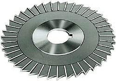 Made in USA - 4" Blade Diam x 3/16" Blade Thickness, 1-1/4" Hole, 36 Teeth, Cobalt Side Chip Saw - Straight Tooth, Arbor Connection, Right Hand Cut, TiN, with Keyway - Americas Industrial Supply