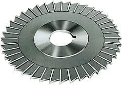 Made in USA - 6" Blade Diam x 3/8" Blade Thickness, 1" Hole, 48 Teeth, High Speed Steel Side Chip Saw - Straight Tooth, Arbor Connection, Right Hand Cut, Uncoated, with Keyway - Americas Industrial Supply