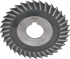 Value Collection - 4" Blade Diam x 1/16" Blade Thickness, 1" Hole, 36 Teeth, High Speed Steel Side Chip Saw - Straight Tooth, Arbor Connection, Uncoated - Americas Industrial Supply