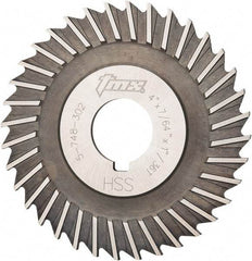 Value Collection - 4" Blade Diam x 7/64" Blade Thickness, 1" Hole, 36 Teeth, High Speed Steel Side Chip Saw - Straight Tooth, Arbor Connection, Uncoated - Americas Industrial Supply