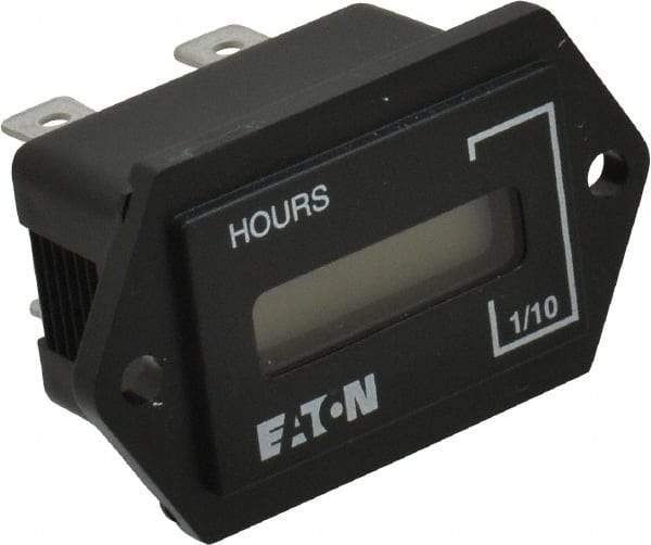 Durant - Supertwist LCD Display Hour Meter - 31.1mm High, 100AC-230AC Voltage, Solid State Hourmeter Rectangular - Americas Industrial Supply