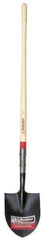 Razor-Back - 12" High x 8-3/4" Wide Round Steel Shovel - 48" Long Wood Straight Handle, Front Turned - Americas Industrial Supply