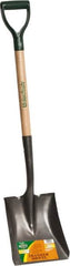 UnionTools - 11-1/2" High x 8-5/8" Wide Square Steel Shovel - 28" Long Wood D-Grip Handle, Front Turned - Americas Industrial Supply