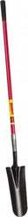 Razor-Back - 14" High x 6" Wide Tapered Steel Spade - 48" Long Fiberglass Straight Handle, Front Turned - Americas Industrial Supply