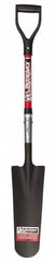 Razor-Back - 16" High x 6" Wide Tapered Steel Spade - 30" Long Fiberglass D-Grip Handle, Front Turned - Americas Industrial Supply