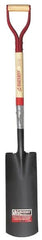 Razor-Back - 16" High x 6-1/2" Wide Square Steel Spade - 29" Long Wood D-Grip Handle, Front Turned - Americas Industrial Supply