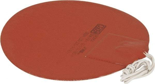 Made in USA - Round, Silicon Rubber, Standard Heat Blanket - 120 Volt, Adhesive Back, Use with Metal Containers - Americas Industrial Supply