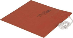 Made in USA - 6" Long x 6" Wide, Square, Silicon Rubber, Standard Heat Blanket - 120 Volt, Plain Back, Use with Metal Containers - Americas Industrial Supply