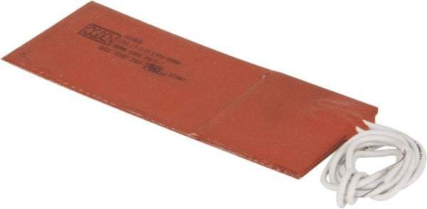 Value Collection - 5" Long x 2" Wide, Rectangular, Silicon Rubber, Standard Heat Blanket - 120 Volt, Adhesive Back, Use with Metal Containers - Americas Industrial Supply