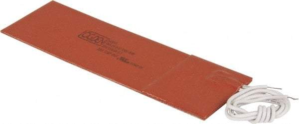 Value Collection - 6" Long x 2" Wide, Rectangular, Silicon Rubber, Standard Heat Blanket - 120 Volt, Adhesive Back, Use with Metal Containers - Americas Industrial Supply