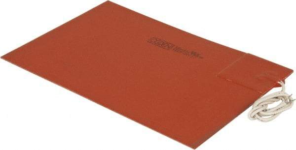 Value Collection - 9" Long x 6" Wide, Rectangular, Silicon Rubber, Standard Heat Blanket - 120 Volt, Plain Back, Use with Metal Containers - Americas Industrial Supply