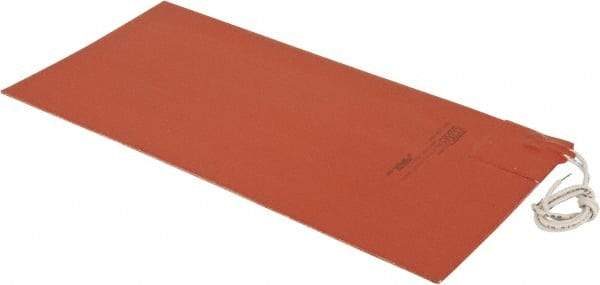 Value Collection - 12" Long x 6" Wide, Rectangular, Silicon Rubber, Standard Heat Blanket - 120 Volt, Adhesive Back, Use with Metal Containers - Americas Industrial Supply