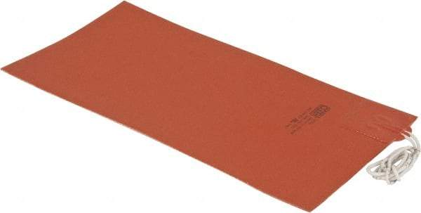 Value Collection - 12" Long x 6" Wide, Rectangular, Silicon Rubber, Standard Heat Blanket - 120 Volt, Plain Back, Use with Metal Containers - Americas Industrial Supply