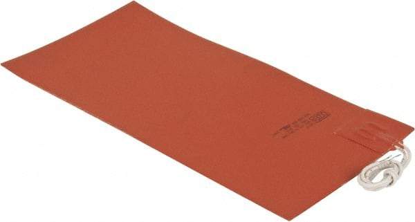 Value Collection - 12" Long x 6" Wide, Rectangular, Silicon Rubber, Standard Heat Blanket - 120 Volt, Plain Back, Use with Metal Containers - Americas Industrial Supply