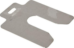 Made in USA - 10 Piece, 3 Inch Long x 3 Inch Wide x 0.05 Inch Thick, Slotted Shim Stock - Stainless Steel, 7/8 Inch Wide Slot - Americas Industrial Supply