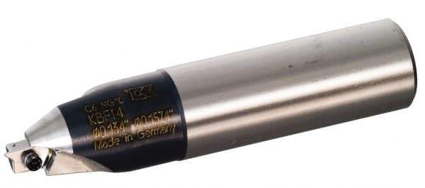 Kennametal - 1/8 to 5/32" Diam, Straight Shank, 3/4" Body Shank Diam, 45° Combo Chamfer and Countersink Drill - 4mm Drill Shank Diam, 3.41020R901 Insert, 3.34" OAL - Americas Industrial Supply