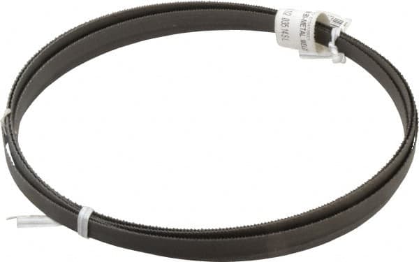 Irwin Blades - 14 TPI, 12' 5" Long x 1/2" Wide x 0.035" Thick, Welded Band Saw Blade - Bi-Metal, Toothed Edge, Wavy Tooth Set - Americas Industrial Supply