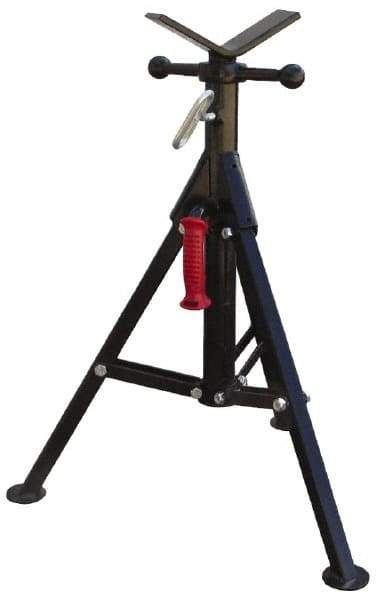 Value Collection - 1/4" to 12" Pipe Capacity, Portable Folding Vee-Head Stand - 27" to 41" High, 2,000 Lb Capacity - Americas Industrial Supply