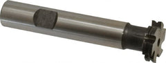 Made in USA - 1/32" Radius, 1/16" Circle Diam, 3/4" Diam x 0.165" Wide Cut, High Speed Steel Concave Radius Cutter - 3" OAL, 1/2" Shank Diam, Shank Connection, Uncoated, Form Relieved, 6 Teeth, Weldon Flat - Americas Industrial Supply