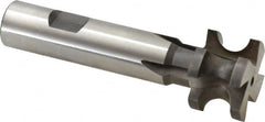 Made in USA - 1/4" Radius, 1/2" Circle Diam, 1-1/4" Diam x 0.822" Wide Cut, High Speed Steel Concave Radius Cutter - 4" OAL, 3/4" Shank Diam, Shank Connection, Uncoated, Form Relieved, 4 Teeth, Weldon Flat - Americas Industrial Supply