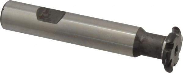 Made in USA - 1/16" Radius, 1/8" Circle Diam, 3/4" Cutter Diam, Shank Connection, Convex Radius Cutter - 1/2" Shank Diam, 3" OAL, High Speed Steel, Uncoated, Form Relieved, 6 Teeth, Weldon Flat - Americas Industrial Supply