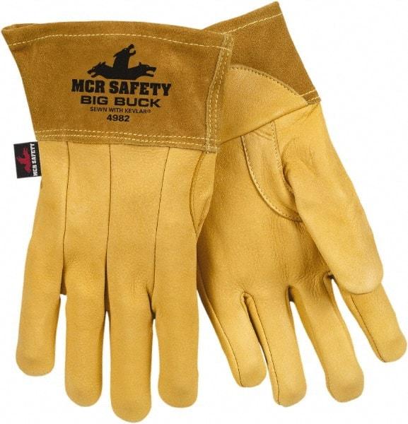 MCR Safety - Size M Unlined Deerskin Welding Glove - Tan, Pair - Americas Industrial Supply