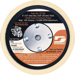 Dynabrade - 5" Diam Disc Backing Nonvacuum Replacement Pad - Soft Density, 13,000 RPM - Americas Industrial Supply