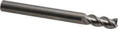 OSG - 1/4", 5/8" LOC, 1/4" Shank Diam, 2-1/2" OAL, 3 Flute, Solid Carbide Square End Mill - Single End, Uncoated, Spiral Flute, 45° Helix, Centercutting, Right Hand Cut, Right Hand Flute, Series 2042 - Americas Industrial Supply