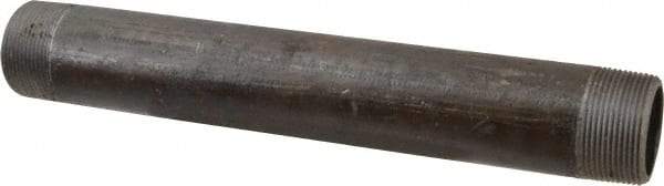 Made in USA - Schedule 80, 1-1/2" Diam x 12" Long Black Pipe Nipple - Threaded - Americas Industrial Supply