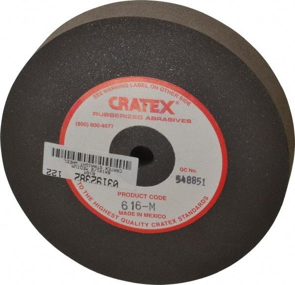 Cratex - 6" Diam x 1/2" Hole x 1" Thick, Surface Grinding Wheel - Silicon Carbide, Medium Grade, 3,600 Max RPM, Rubber Bond, No Recess - Americas Industrial Supply