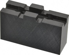 Bison - 5" Chuck Capacity, Tongue & Groove Attachment, Square Soft Lathe Chuck Jaw - 1 Jaw, Steel, 1-1/4" Btw Mount Hole Ctrs, 2-1/2" Long x 7/8" Wide x 1.52" High, 5/16" Groove - Americas Industrial Supply