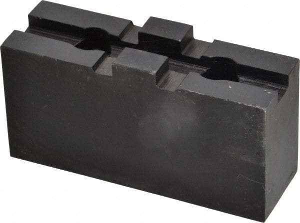 Bison - 6 to 6-1/4" Chuck Capacity, Tongue & Groove Attachment, Square Soft Lathe Chuck Jaw - 1 Jaw, Steel, 1-1/2" Btw Mount Hole Ctrs, 3-1/16" Long x 1" Wide x 1.634" High, 5/16" Groove - Americas Industrial Supply