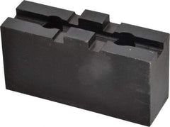 Bison - 6 to 6-1/4" Chuck Capacity, Tongue & Groove Attachment, Square Soft Lathe Chuck Jaw - 1 Jaw, Steel, 1-1/2" Btw Mount Hole Ctrs, 3-1/16" Long x 1" Wide x 1.634" High, 5/16" Groove - Americas Industrial Supply