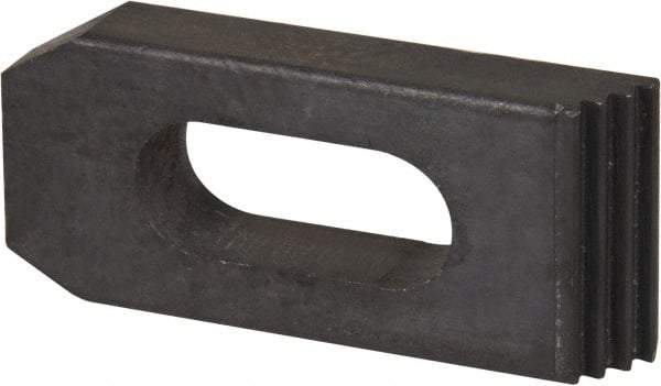 Value Collection - 1/2" Stud, Heat Treated Steel, Plain Strap Clamp - 1.26" Travel, 2-1/2" OAL x 1-1/8" Wide x 1/2" High, Black Oxide Finish, Tapered Nose - Americas Industrial Supply