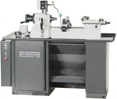 Vectrax - 9" Swing, 36" Between Centers, 220 Volt, Triple Phase Turret Lathe - 1 hp, 4,000 Max RPM, 2-3/16" Bore Diam, 35" Deep x 68" High x 74" Long - Americas Industrial Supply