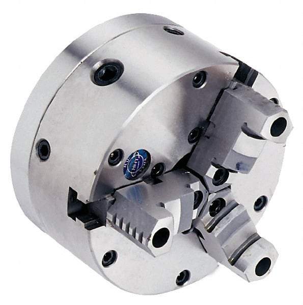 Vectrax - 3 Jaws, 6" Diam, Self Centering Manual Lathe Chuck - Includes Back Plate - Americas Industrial Supply