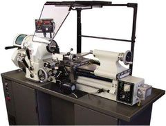 Vectrax - Plastic Chip & Coolant Shield - 1/8" Thick x 8.27" Wide x 38.19" Long, Pivot/Screw Base, Use with Toolroom Lathe - Americas Industrial Supply