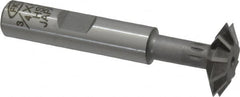 Interstate - 3/4° 3/4" Cut Diam, 3/16" Cut Width, 3/8" Shank, High Speed Steel Double-Angle Cutter - Americas Industrial Supply