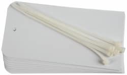 NMC - 3" High x 6" Long, Safety & Facility Blank Tag - 2 Sides, White Unrippable Vinyl - Americas Industrial Supply
