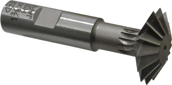 Interstate - 1-3/8° 1-3/8" Cut Diam, 7/16" Cut Width, 5/8" Shank, High Speed Steel Double-Angle Cutter - Americas Industrial Supply