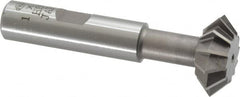 Interstate - 1° 1" Cut Diam, 3/8" Cut Width, 1/2" Shank, High Speed Steel Double-Angle Cutter - Americas Industrial Supply
