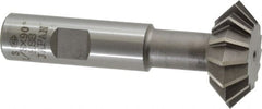 Interstate - 1-3/8° 1-3/8" Cut Diam, 1/2" Cut Width, 5/8" Shank, High Speed Steel Double-Angle Cutter - Americas Industrial Supply