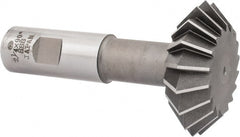 Interstate - 2-1/4° 2-1/4" Cut Diam, 3/4" Cut Width, 7/8" Shank, High Speed Steel Double-Angle Cutter - Americas Industrial Supply