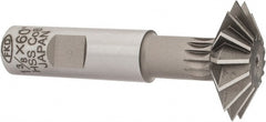 Interstate - 1-3/8° 1-3/8" Cut Diam, 7/16" Cut Width, 5/8" Shank, Cobalt Double-Angle Cutter - Americas Industrial Supply