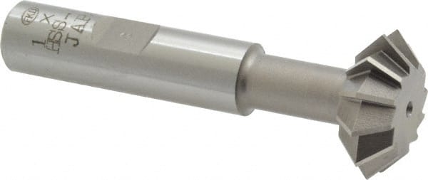 Interstate - 1° 1" Cut Diam, 3/8" Cut Width, 1/2" Shank, Cobalt Double-Angle Cutter - Americas Industrial Supply