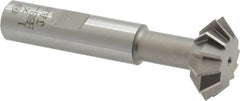 Interstate - 1° 1" Cut Diam, 3/8" Cut Width, 1/2" Shank, Cobalt Double-Angle Cutter - Americas Industrial Supply