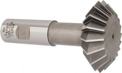 Interstate - 2-1/4° 2-1/4" Cut Diam, 3/4" Cut Width, 7/8" Shank, Cobalt Double-Angle Cutter - Americas Industrial Supply