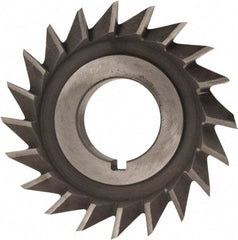 Value Collection - 2-1/2" Diam x 1/2" Width of Cut, 45° Included Angle, Arbor Connection, High Speed Steel Single Angle Cutter - Right Hand Cut, Oxide Finish - Americas Industrial Supply