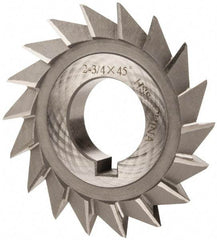 Value Collection - 2-3/4" Diam x 1/2" Width of Cut, 45° Included Angle, Arbor Connection, High Speed Steel Single Angle Cutter - Right Hand Cut, Oxide Finish - Americas Industrial Supply