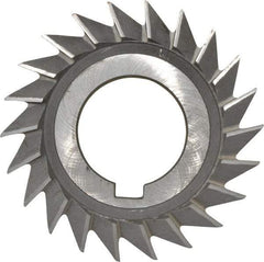 Value Collection - 3" Diam x 1/2" Width of Cut, 45° Included Angle, Arbor Connection, High Speed Steel Single Angle Cutter - Right Hand Cut, Oxide Finish - Americas Industrial Supply